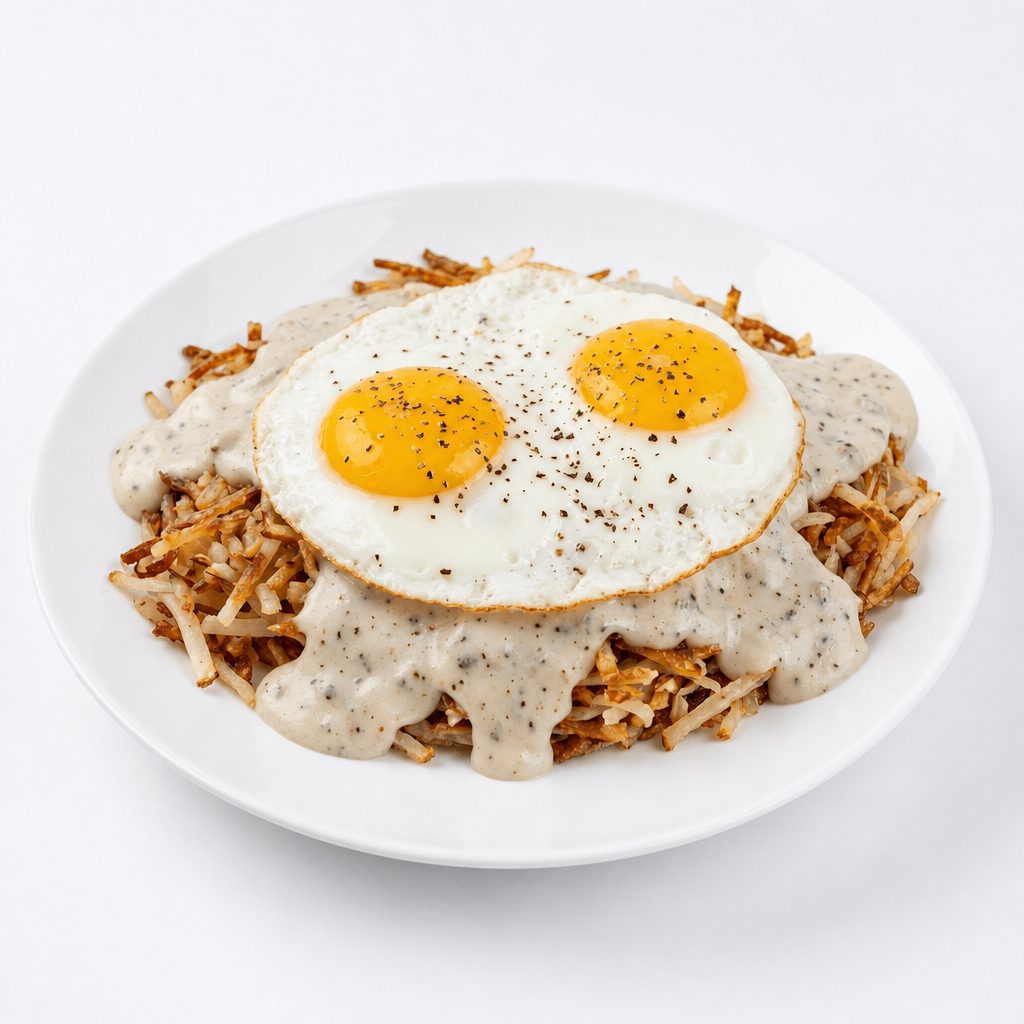 Mikes Loaded Hash Browns.