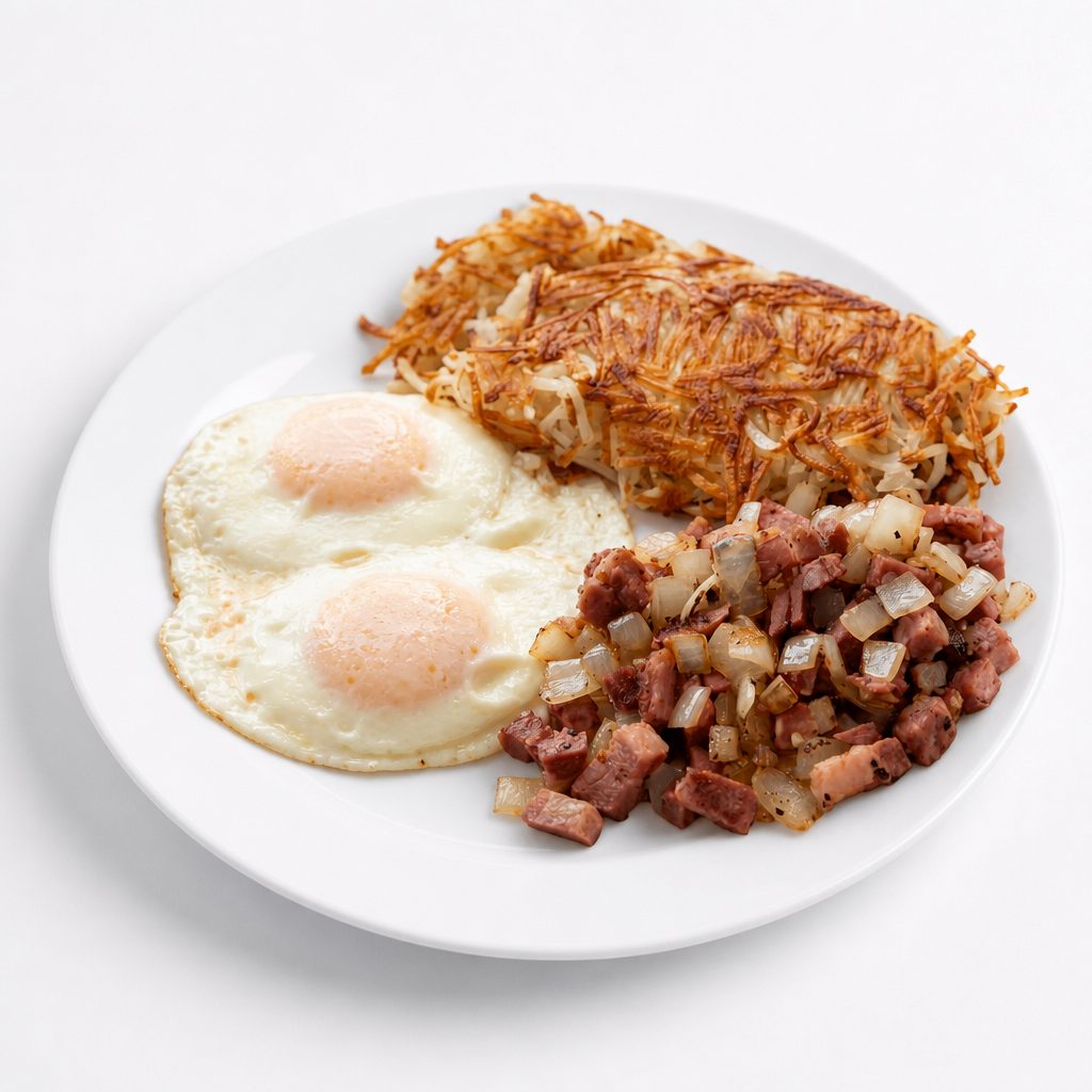 Corned Beef Hash & Eggs.