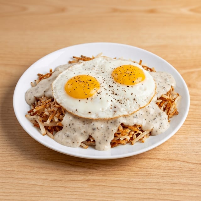 Mikes Loaded Hash Browns.