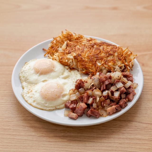 Corned Beef Hash & Eggs.